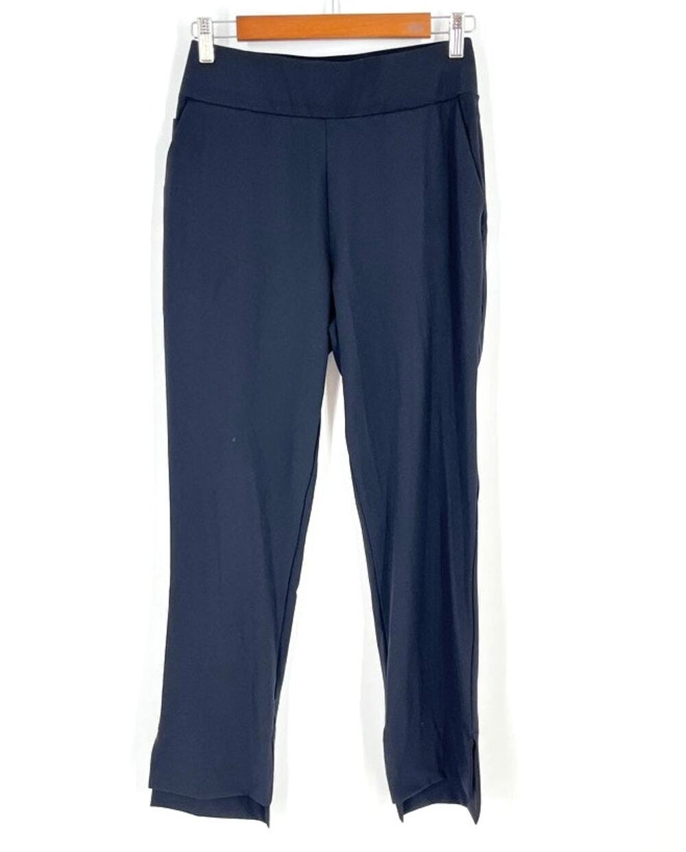 ADAY Bend And Stretch Straight Dress Pants M Black Step Hem Comfort Stretch